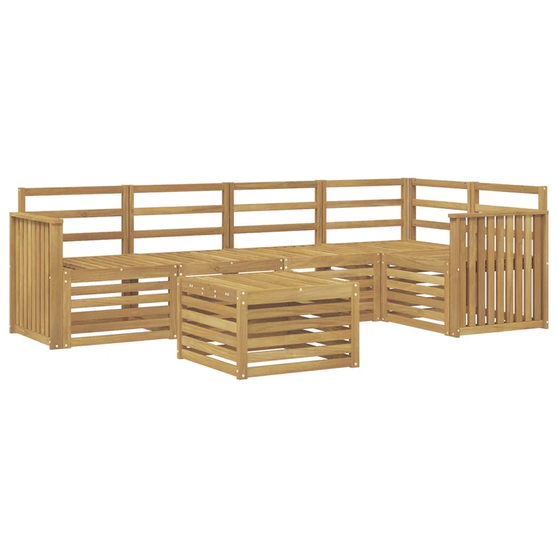 Outdoor Sofa Set 6 pcs White Solid Acacia Wood