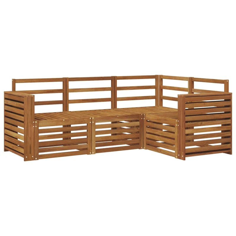 Outdoor Sofa Set 4 pcs Natural Polyester