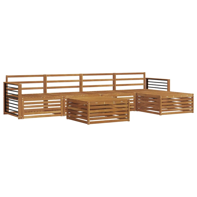 Outdoor Sofa Set 6 pcs Natural Solid Acacia Wood