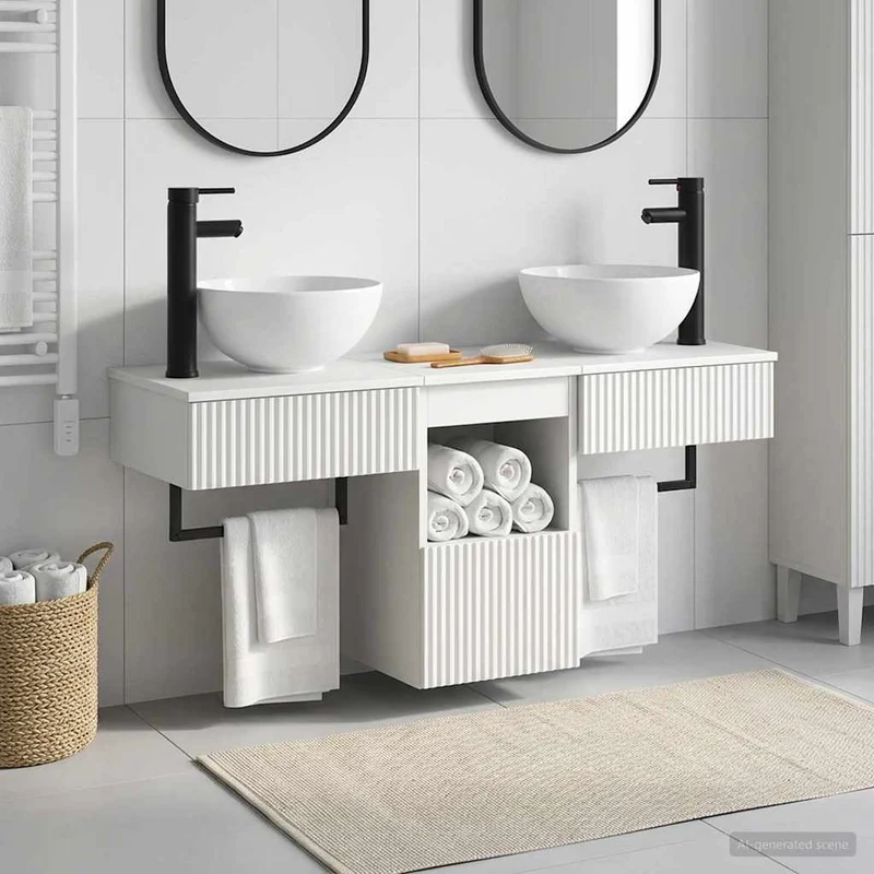 Bathroom Furniture Set 3 pcs White Engineered Wood