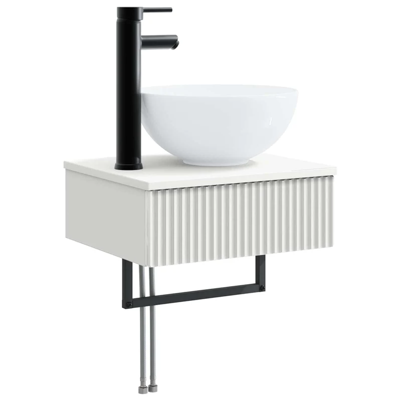 Bathroom Furniture Set 3 pcs White Engineered Wood