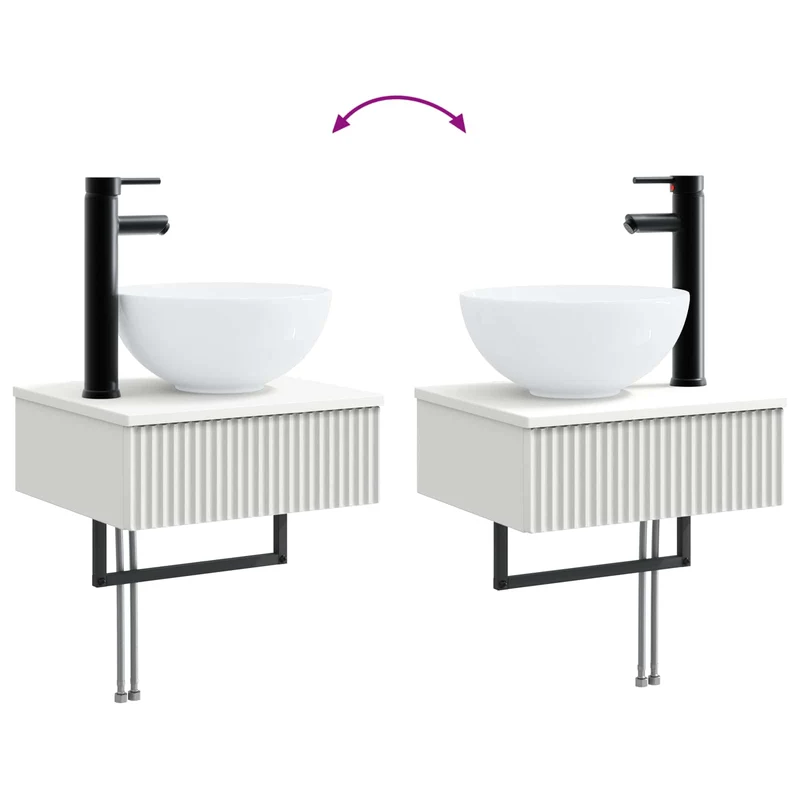 Bathroom Furniture Set 3 pcs White Engineered Wood