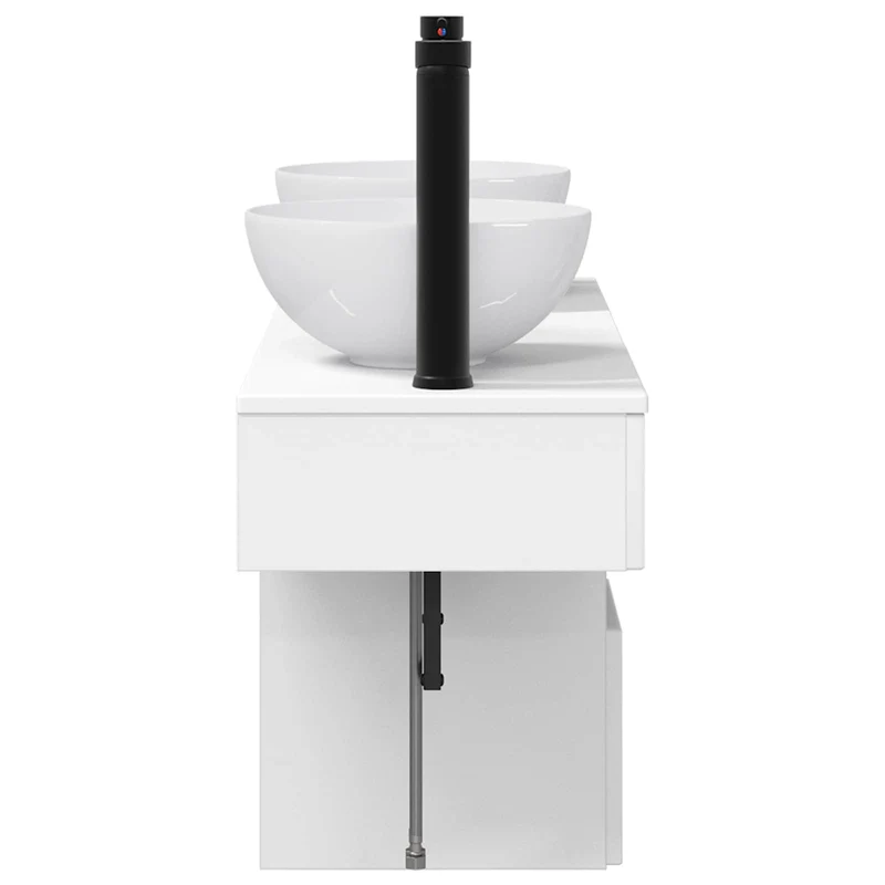 Bathroom Furniture Set 3 pcs High Gloss White Engineered Wood