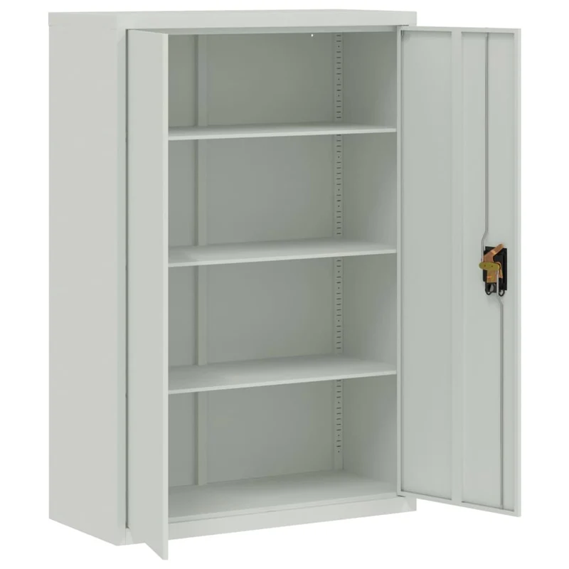 Office Cabinet 90x40x140 cm Steel Grey