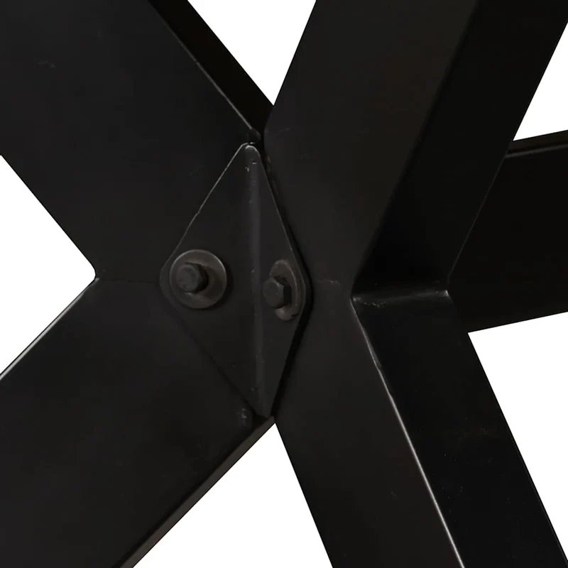 244804 vidaXL Dining Table Solid Reclaimed Wood and Steel Cross 180 cm