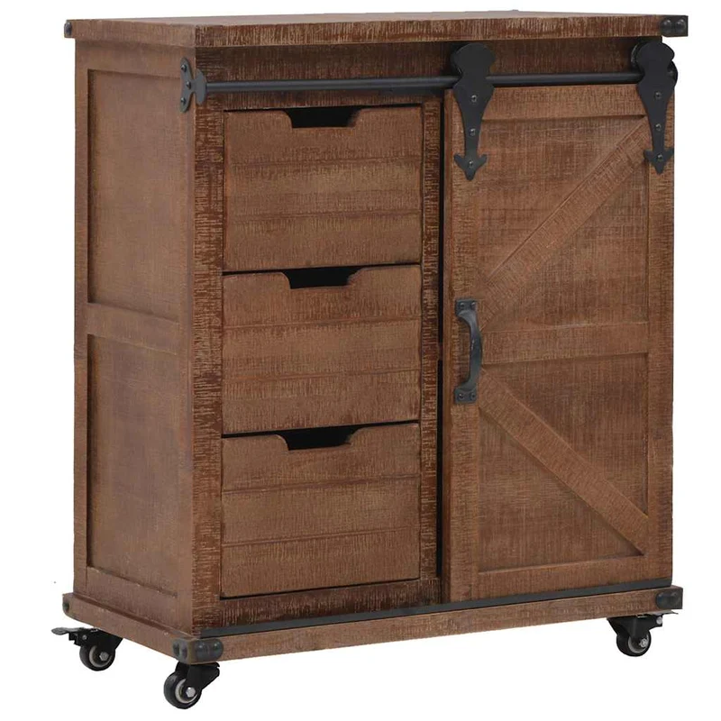 246120 vidaXL Storage Cabinet Solid Fir Wood 64x33,5x75 cm Brown