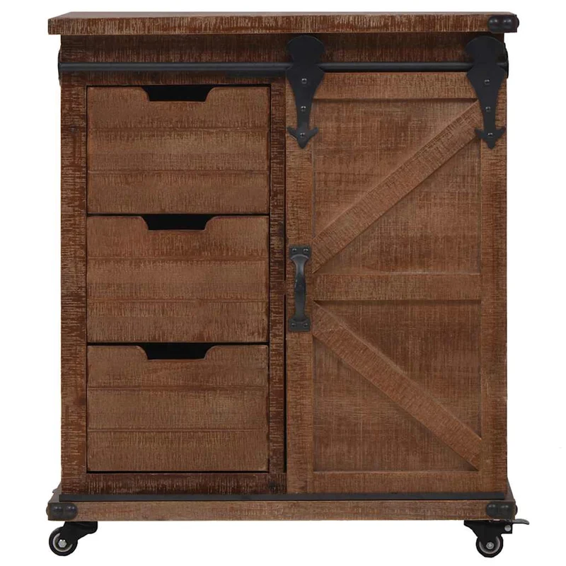 246120 vidaXL Storage Cabinet Solid Fir Wood 64x33,5x75 cm Brown