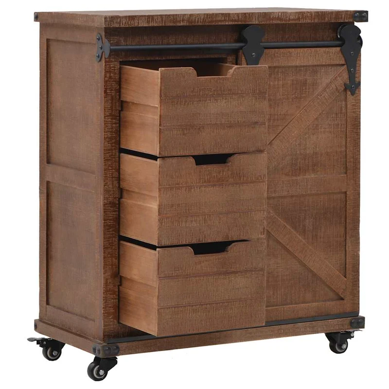 246120 vidaXL Storage Cabinet Solid Fir Wood 64x33,5x75 cm Brown