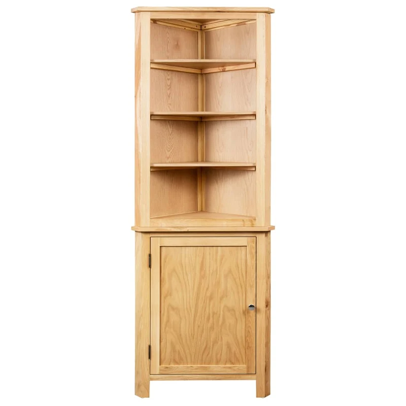 247042 vidaXL Corner Cabinet 59x36x180 cm Solid Oak Wood