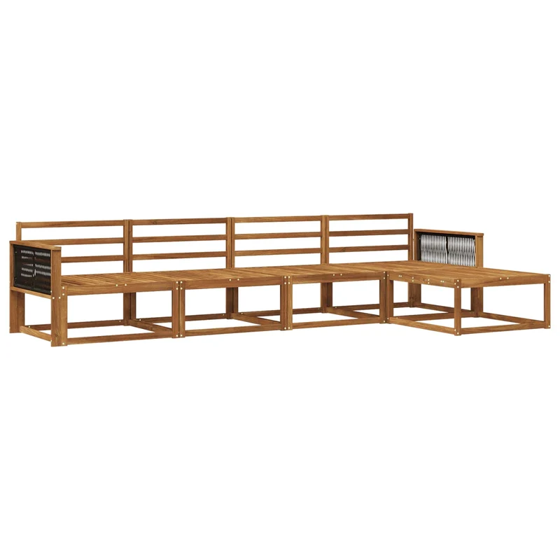 Outdoor Sofa Set 5 pcs Natural Solid Acacia Wood