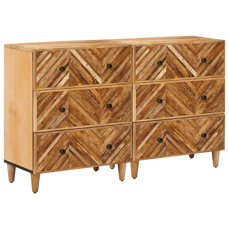 Storage Cabinets 2 pcs 60 x 33.5 x 75 cm Solid Mango Wood Brown