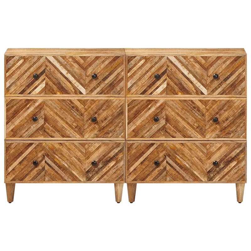 Storage Cabinets 2 pcs 60 x 33.5 x 75 cm Solid Mango Wood Brown