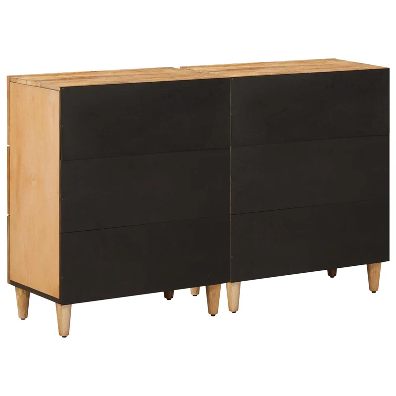 Storage Cabinets 2 pcs 60 x 33.5 x 75 cm Solid Mango Wood Brown