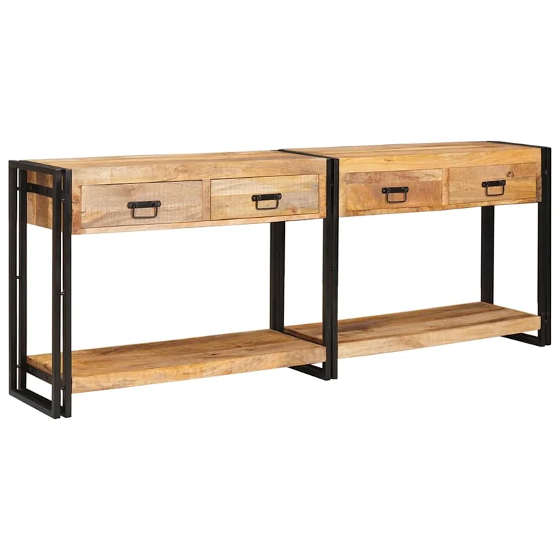 Console Tables 2 pcs Brown 200 x 33 x 75 cm Solid Mango Wood