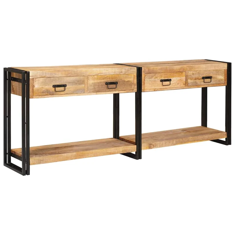 Console Tables 2 pcs Brown 200 x 33 x 75 cm Solid Mango Wood