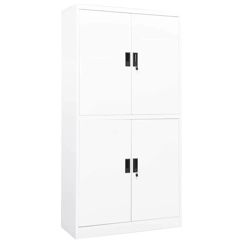 Office Cabinet White 90x40x180 cm Steel