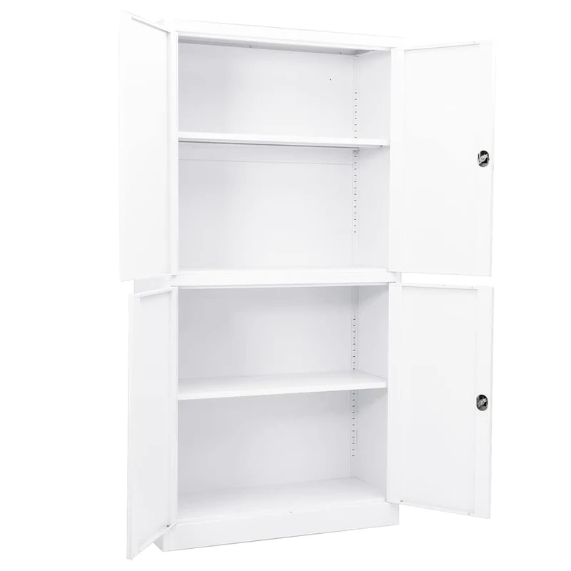 Office Cabinet White 90x40x180 cm Steel