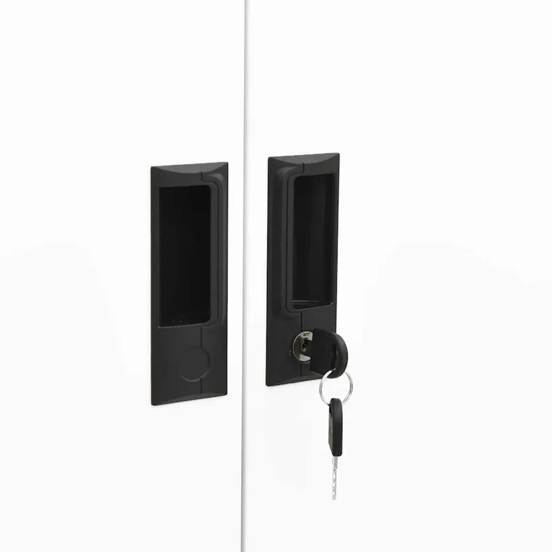 Office Cabinet White 90x40x180 cm Steel