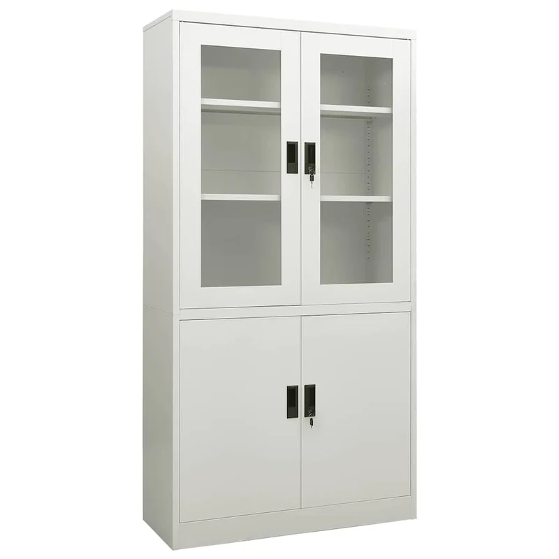335947 vidaXL Office Cabinet Light Grey 90x40x180 cm Steel