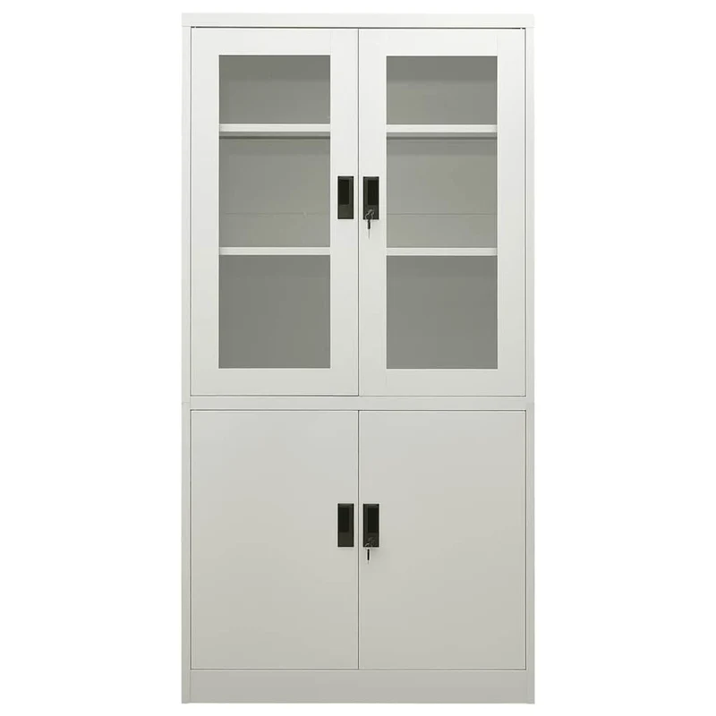 335947 vidaXL Office Cabinet Light Grey 90x40x180 cm Steel