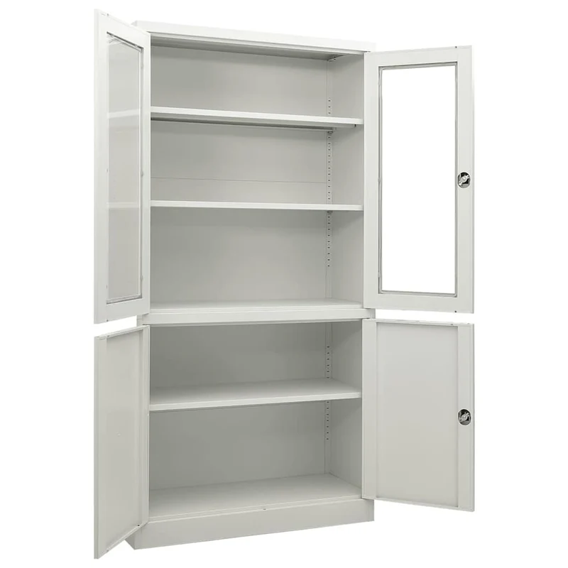 335947 vidaXL Office Cabinet Light Grey 90x40x180 cm Steel