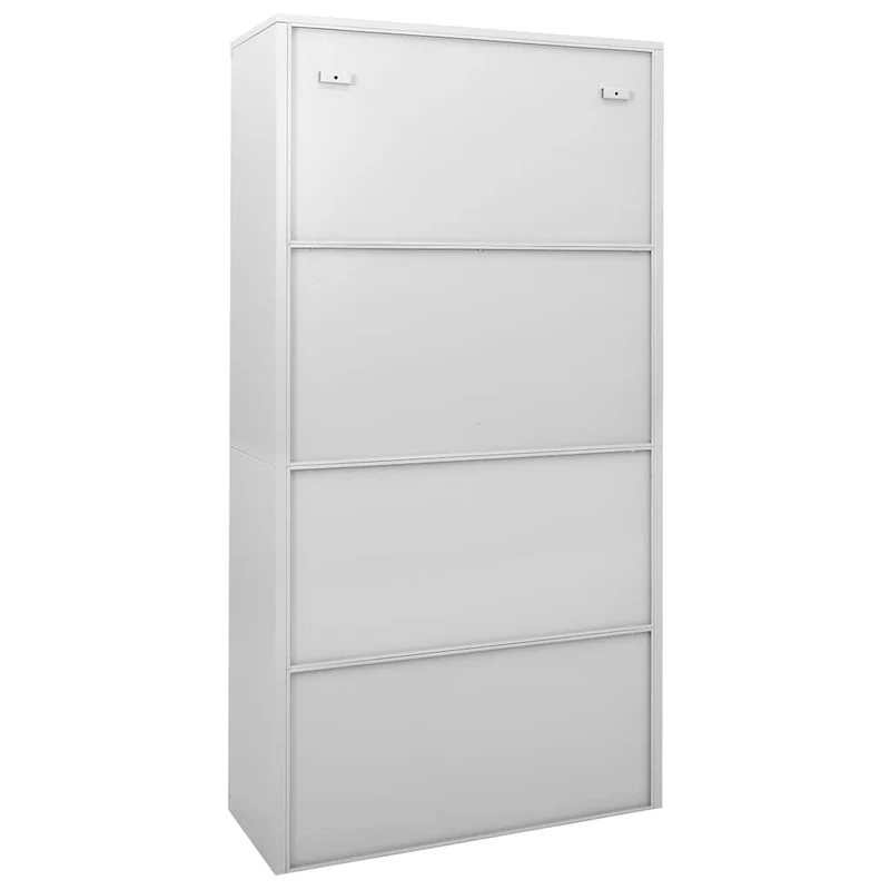 335959 vidaXL Office Cabinet with Sliding Door Light Grey 90x40x180 cm Steel