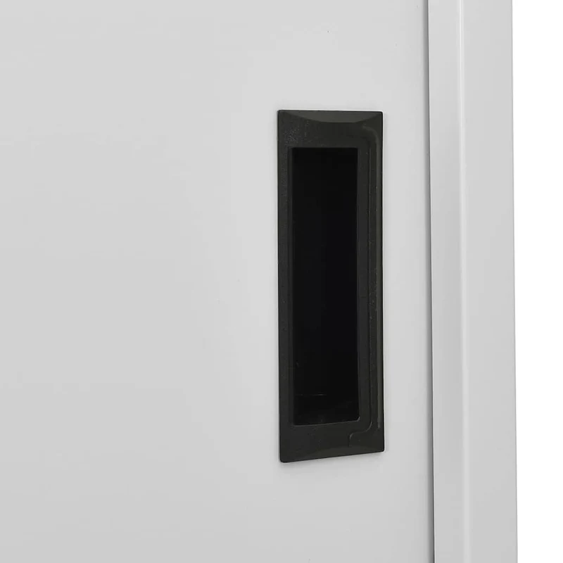 335959 vidaXL Office Cabinet with Sliding Door Light Grey 90x40x180 cm Steel