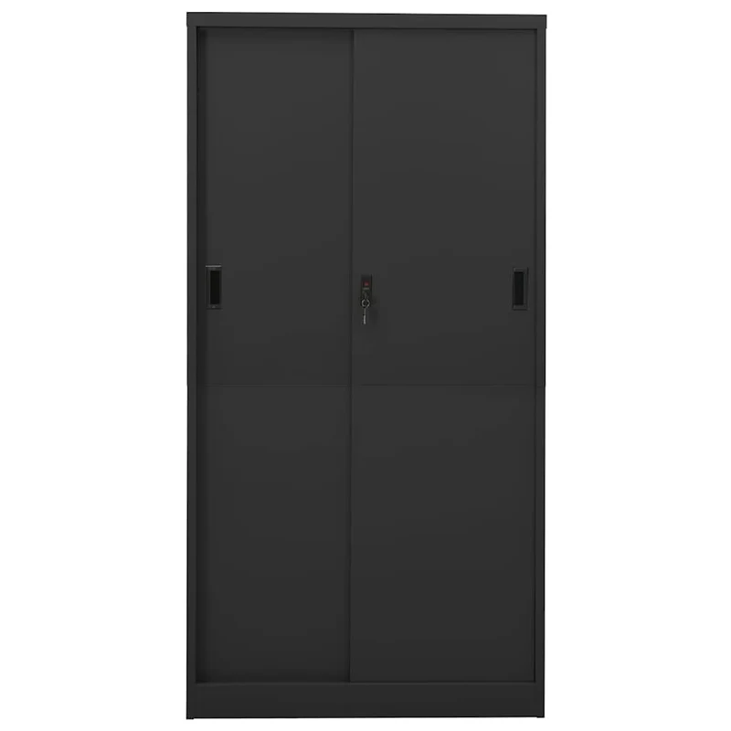 335961 vidaXL Office Cabinet with Sliding Door Anthracite 90x40x180 cm Steel