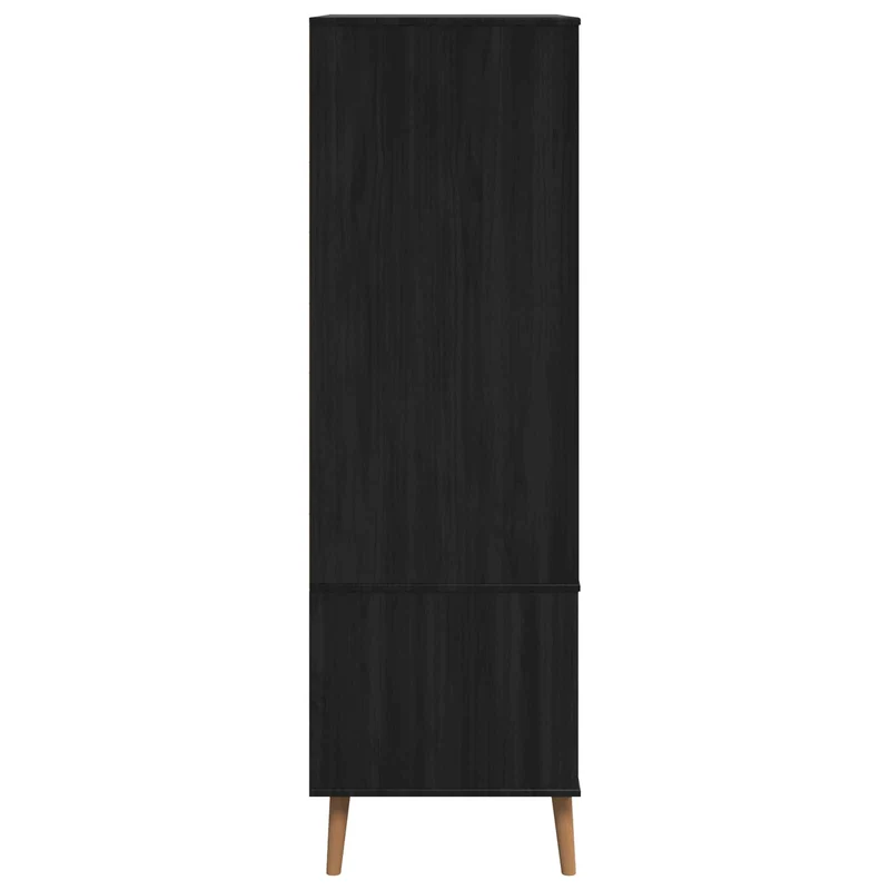 Wardrobe MOLDE Black 90 x 55 x 175 cm Solid Pine Wood