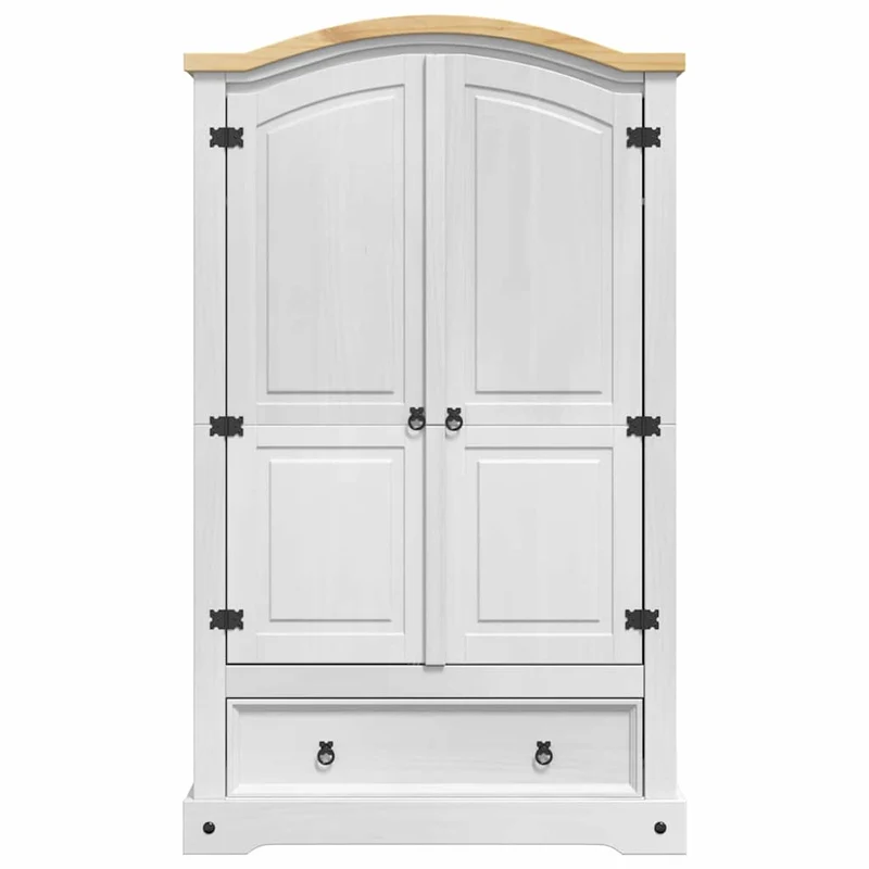 Wardrobe CORONA White 101 x 52 x 170 cm Solid Pine Wood