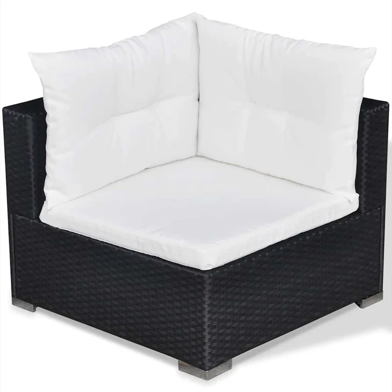 42740 vidaXL 5 Piece Garden Lounge Set with Cushions Poly Rattan Black