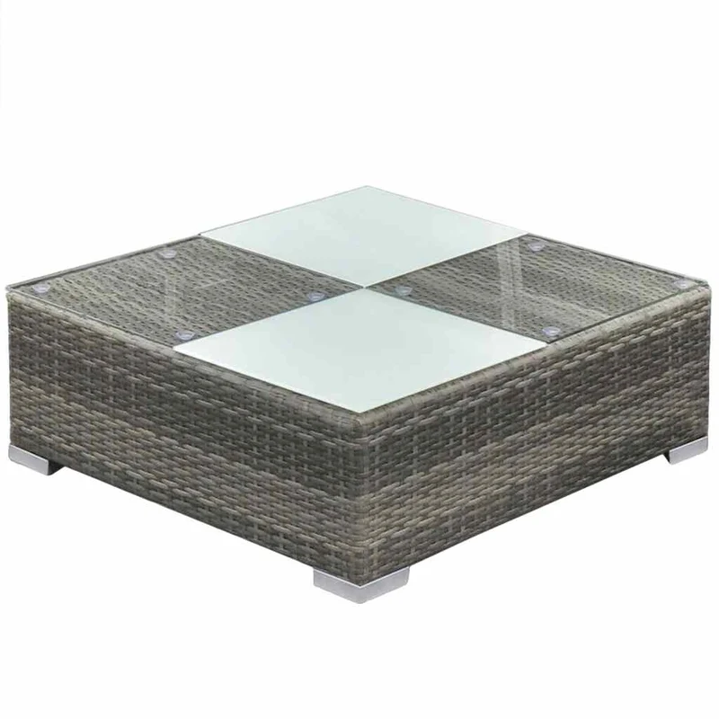 42741 vidaXL 5 Piece Garden Lounge Set with Cushions Poly Rattan Grey