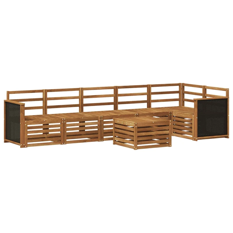 Outdoor Sofa Set 6 pcs Natural Solid Acacia Wood