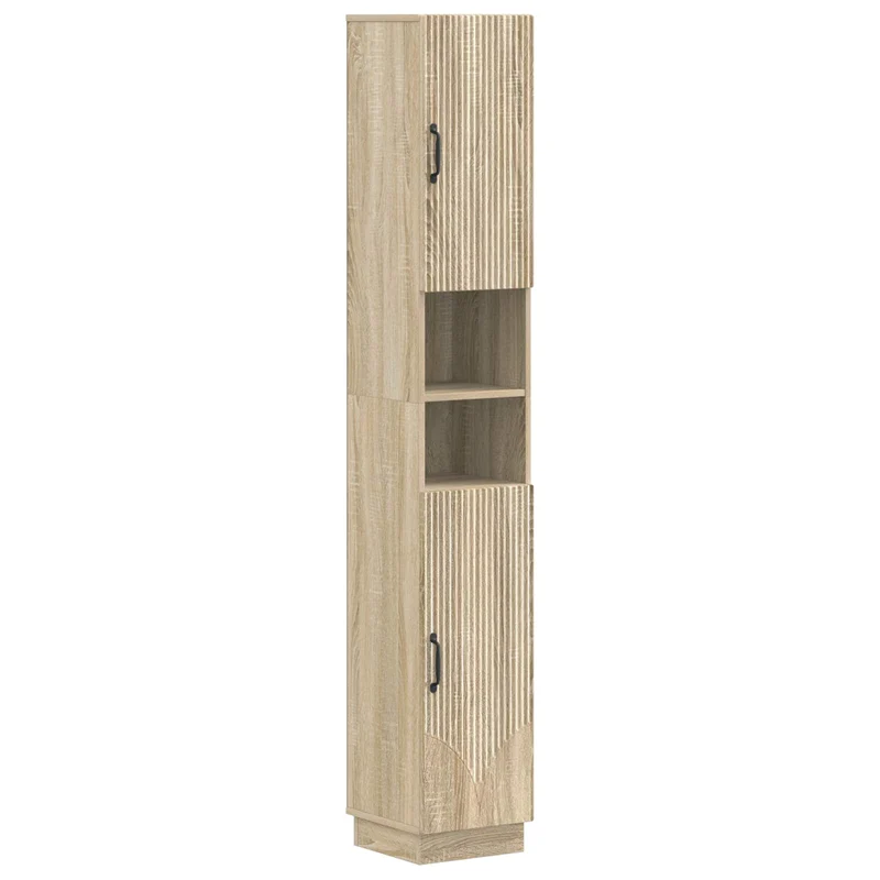 4 Piece Bathroom Cabinet Set HOORN Sonoma Oak Engineered Wood