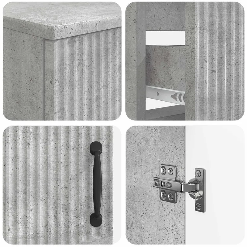 4 Piece Bathroom Cabinet Set HOORN Concrete Grey