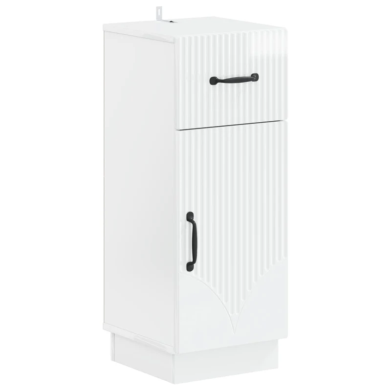4 Piece Bathroom Cabinet Set HOORN High Gloss White