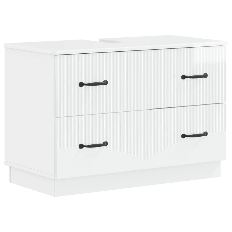 4 Piece Bathroom Cabinet Set HOORN High Gloss White
