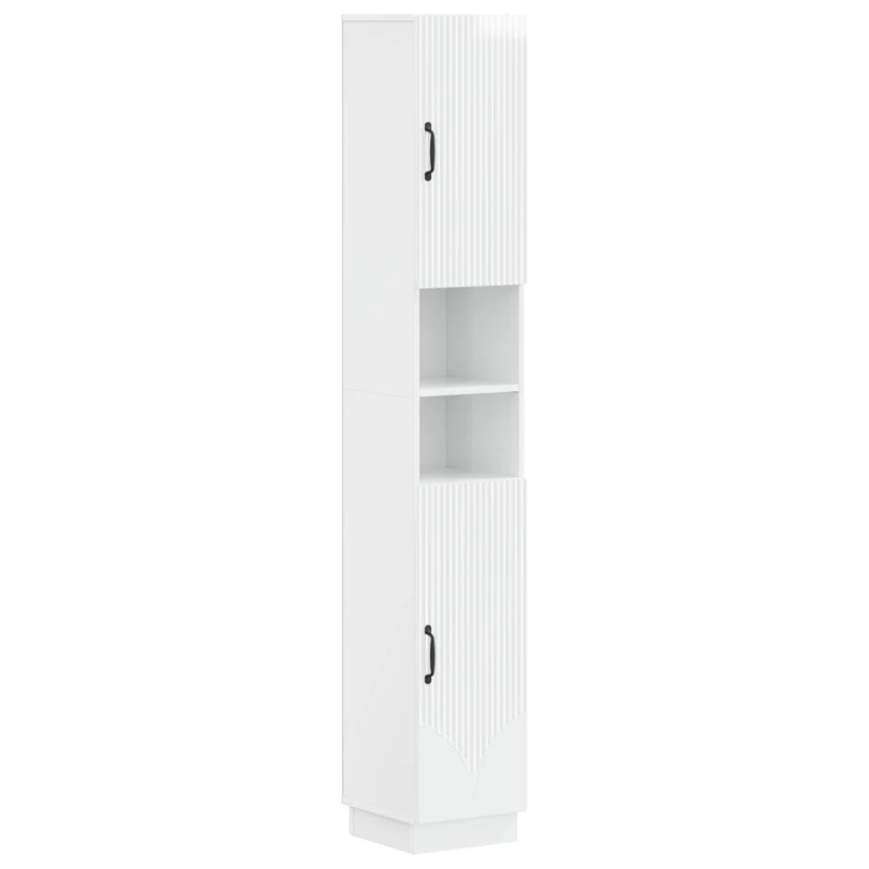 4 Piece Bathroom Cabinet Set HOORN High Gloss White