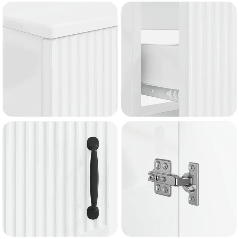 4 Piece Bathroom Cabinet Set HOORN High Gloss White