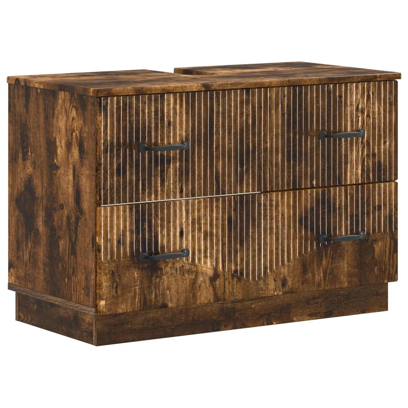 4 Piece Bathroom Cabinet Set HOORN Smoked Oak Engineered Wood