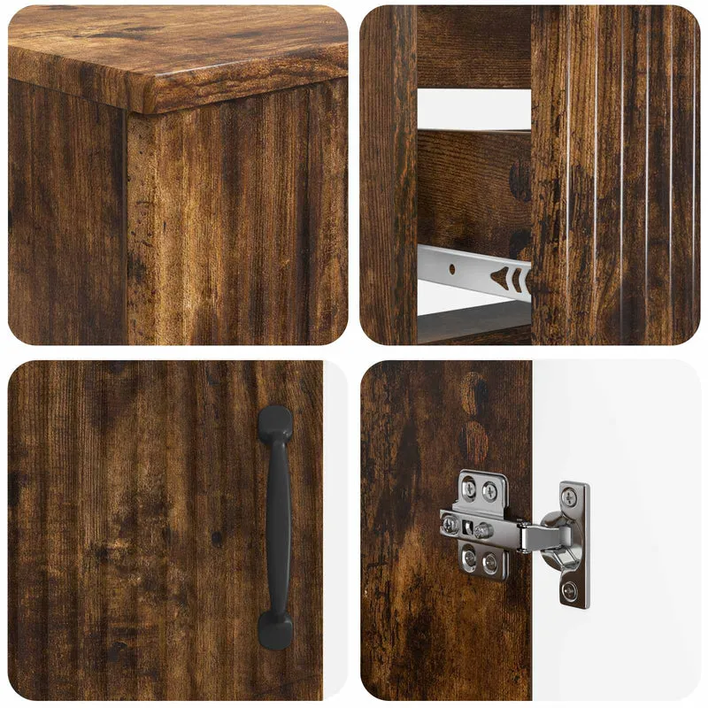 4 Piece Bathroom Cabinet Set HOORN Smoked Oak Engineered Wood