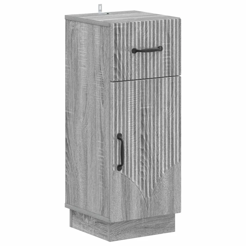 4 Piece Bathroom Cabinet Set HOORN Grey Sonoma Engineered Wood