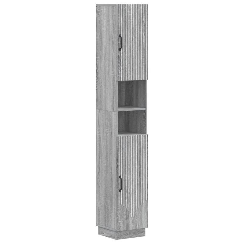 4 Piece Bathroom Cabinet Set HOORN Grey Sonoma Engineered Wood
