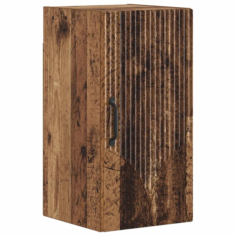 4 Piece Bathroom Cabinet Set HOORN Old Wood Engineered Wood