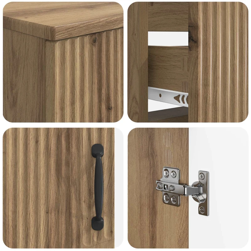 4 Piece Bathroom Cabinet Set HOORN Artisan Oak Engineered Wood
