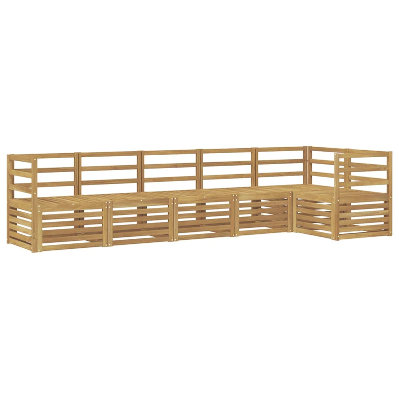 Outdoor Sofa Set 6 pcs White Solid Acacia Wood