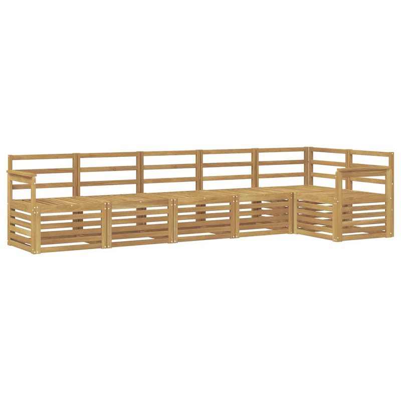 Outdoor Sofa Set 6 pcs White Solid Acacia Wood
