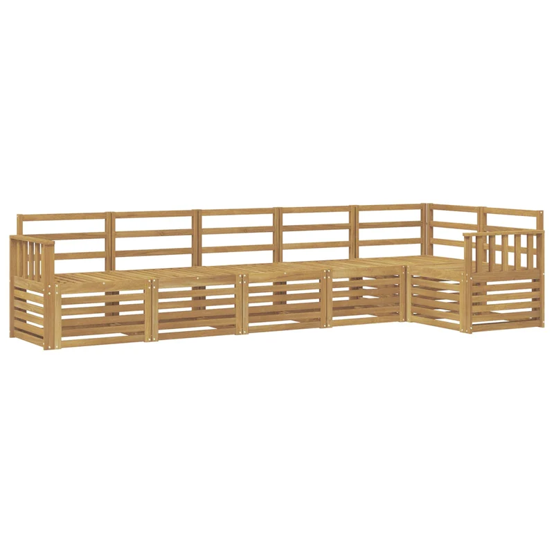 Outdoor Sofa Set 6 pcs White Solid Acacia Wood