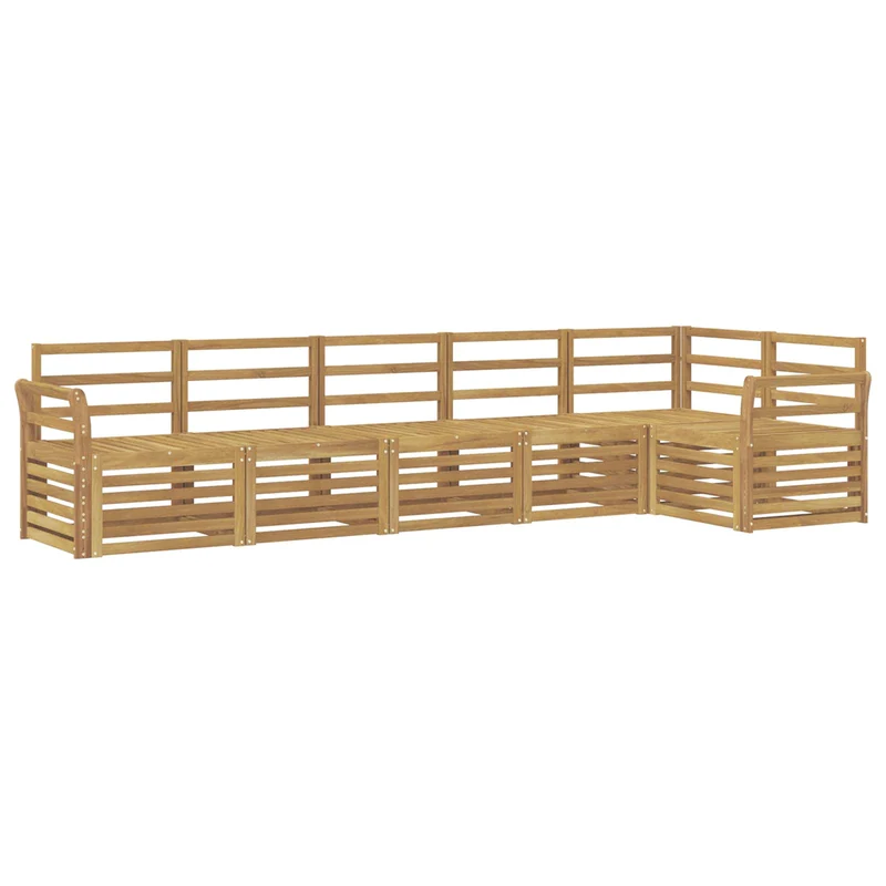 Outdoor Sofa Set 6 pcs White Solid Acacia Wood