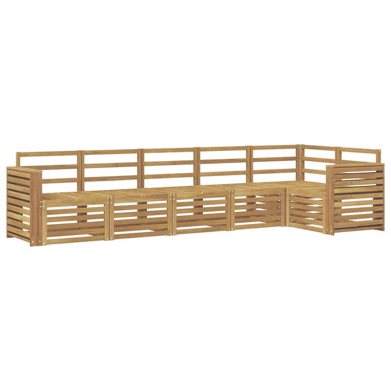 Outdoor Sofa Set 6 pcs White Solid Acacia Wood